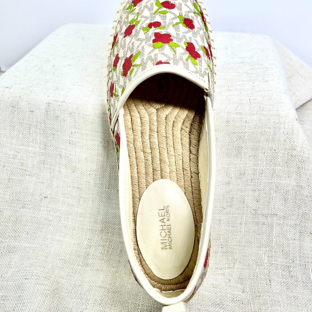 NWOT Michael Kors Floral Espadrille Flats MK Lenny Cottagecore slip-ons size 9 - Picture 13 of 16